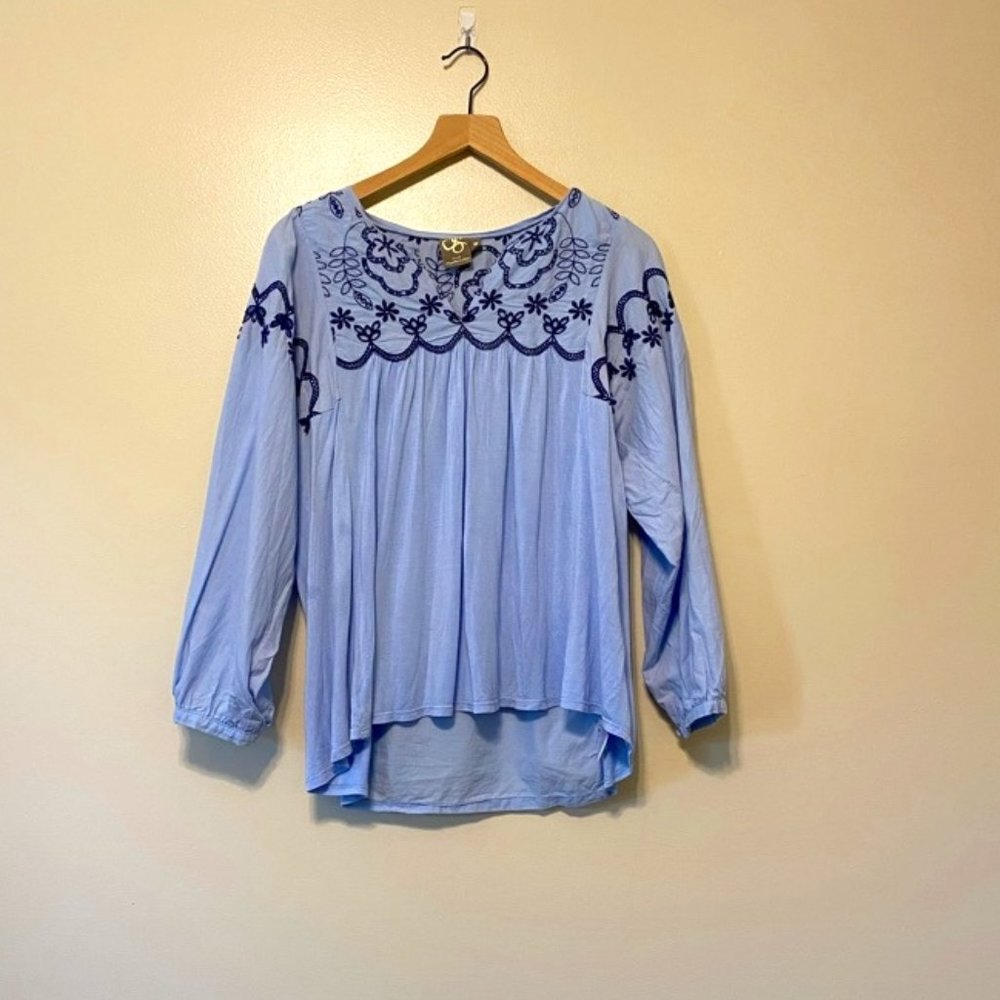 Anthropologie One September Cotton Embroidered Top